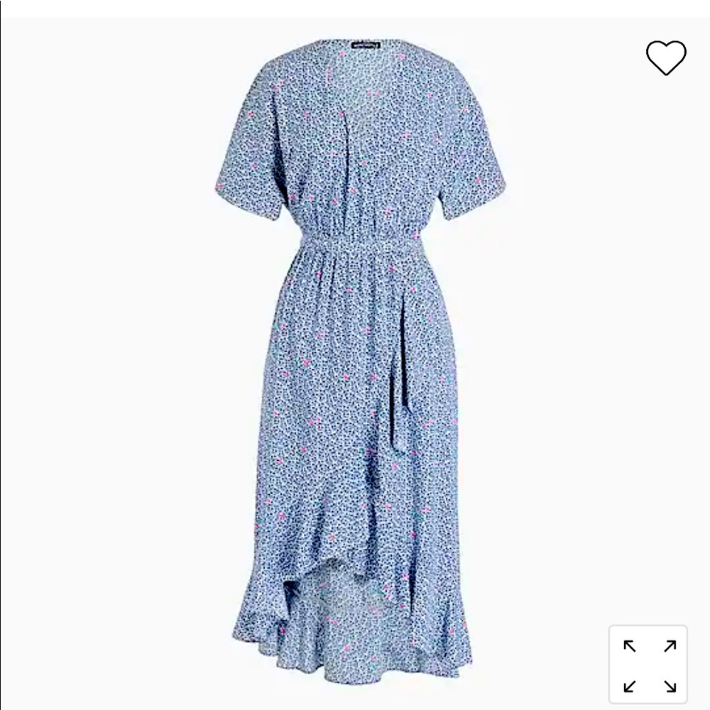 V-neck high low ruffle hem dress